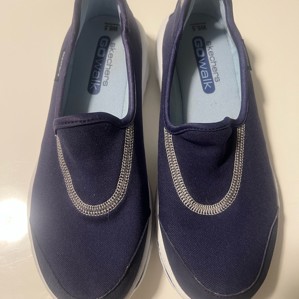 Skechers Go Walk Navy Slip-Ons